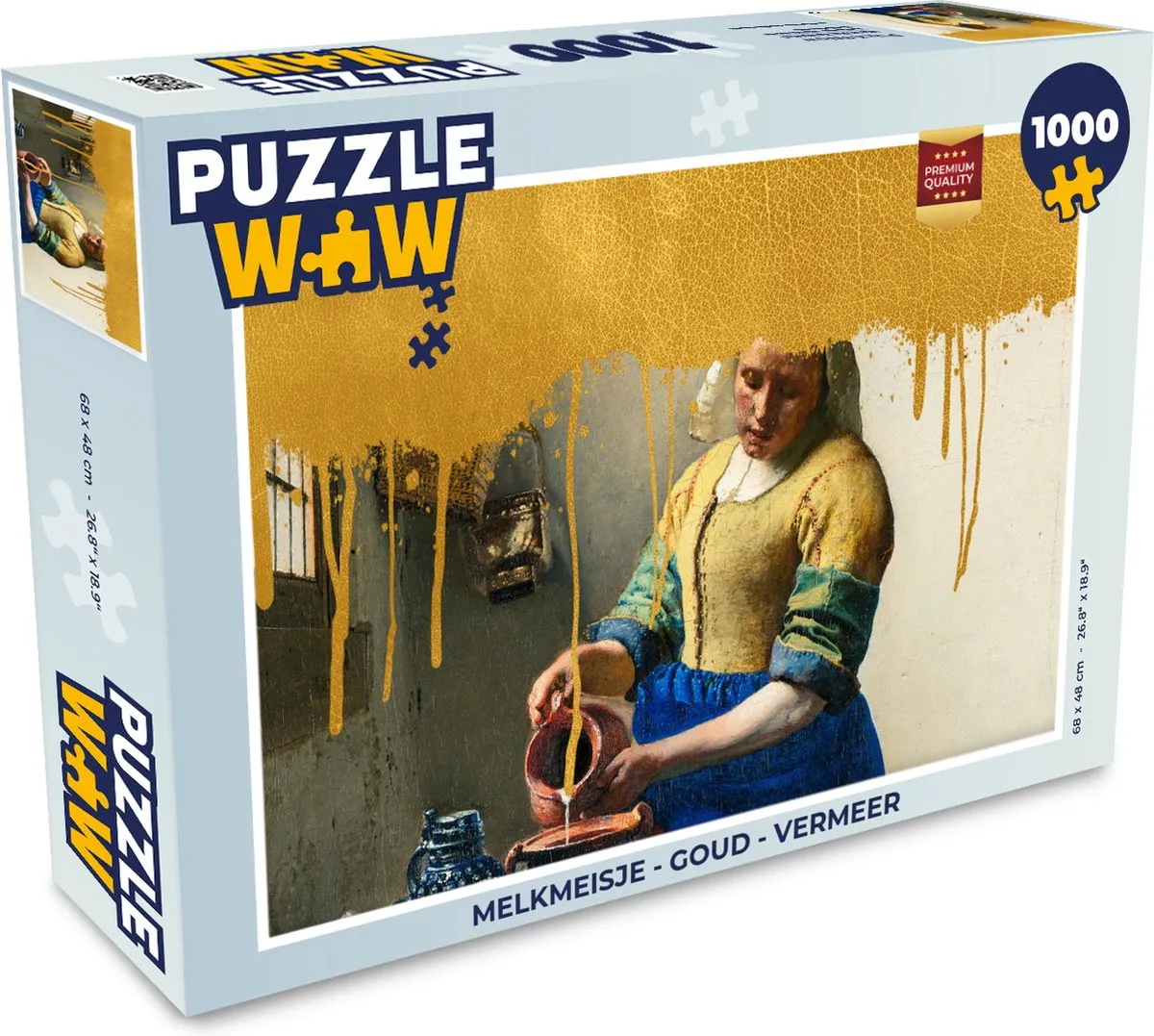 PuzzleWow Melkmeisje Vermeer Legpuzzel 1000 Stuks