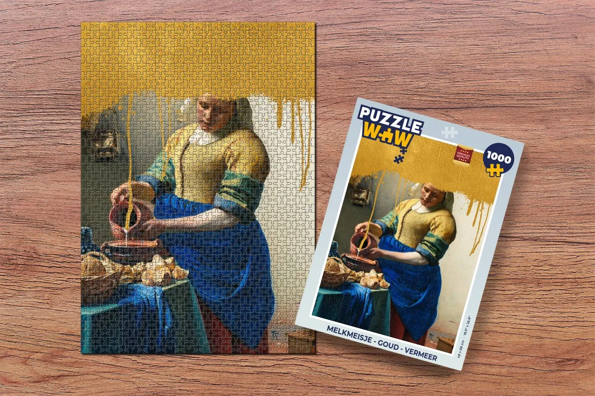 PuzzleWow Melkmeisje Vermeer Legpuzzel 1000 Stuks - Multicolor
