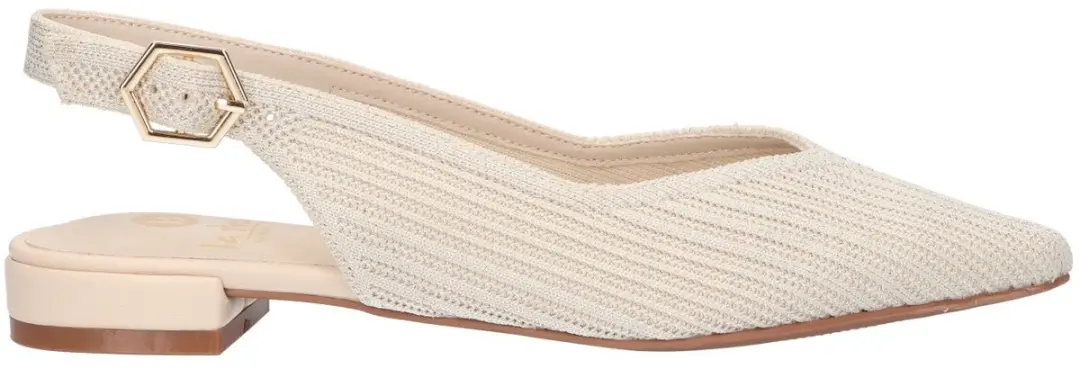 La Strada Slingback Beige Knitted