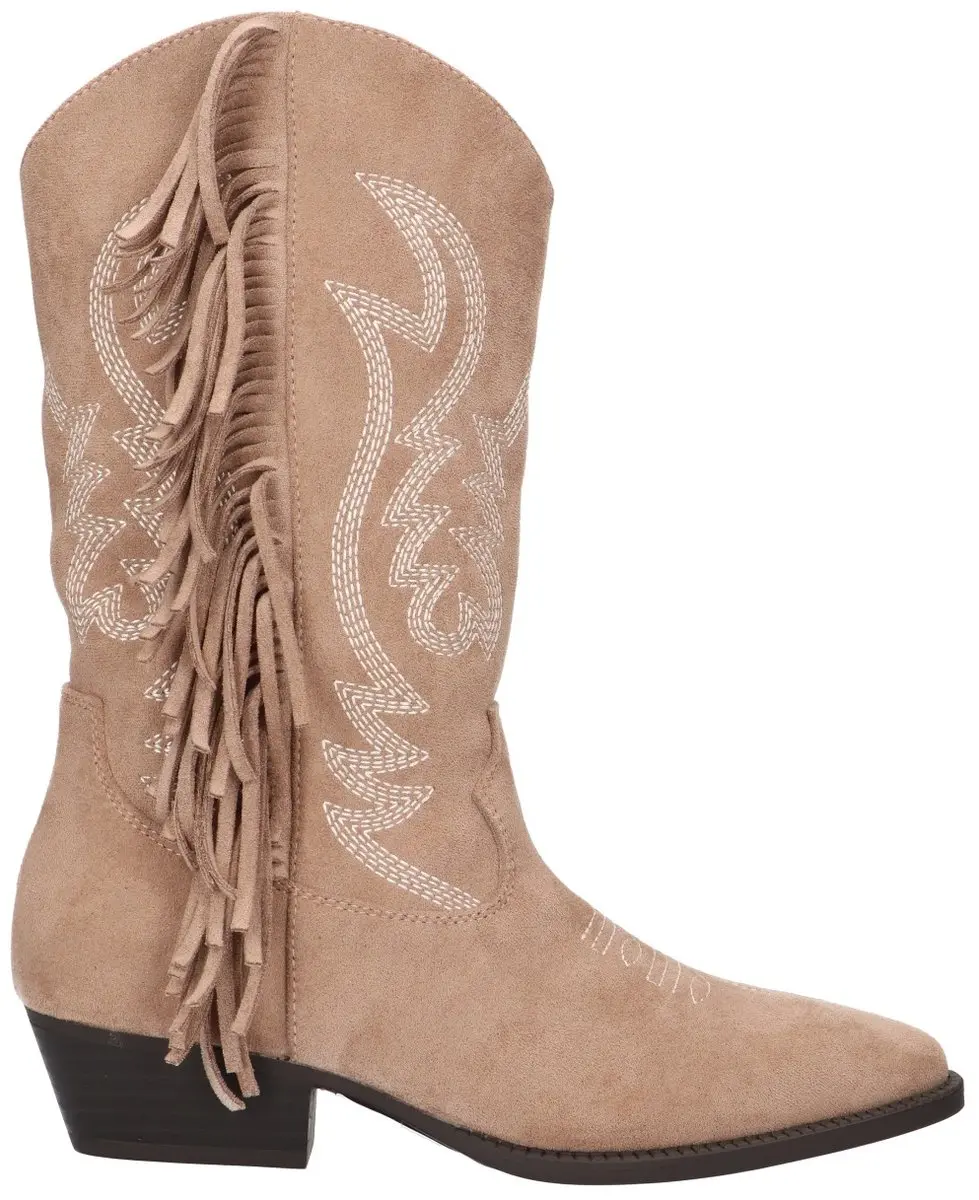 La Strada Western Bootie Beige Textiel