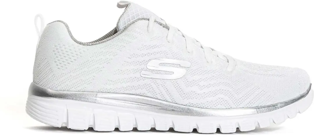 Skechers Sport Dames GRACEFUL GET CONNECTED Sneakers Dames wit/zilver