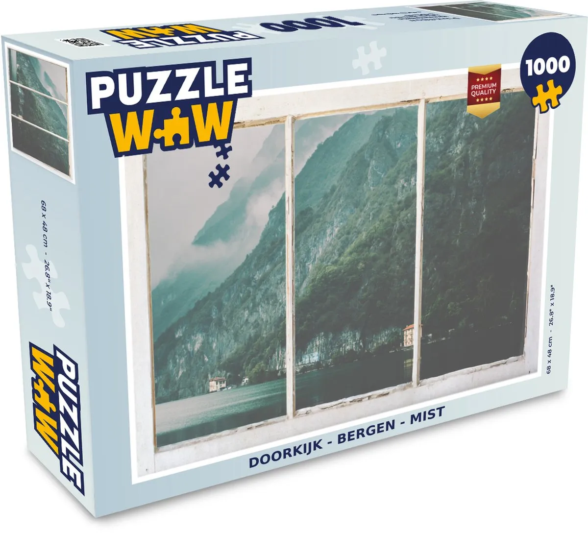 PuzzleWow Doorkijk Berg Mist Legpuzzel 1000 Stuks - Multicolor