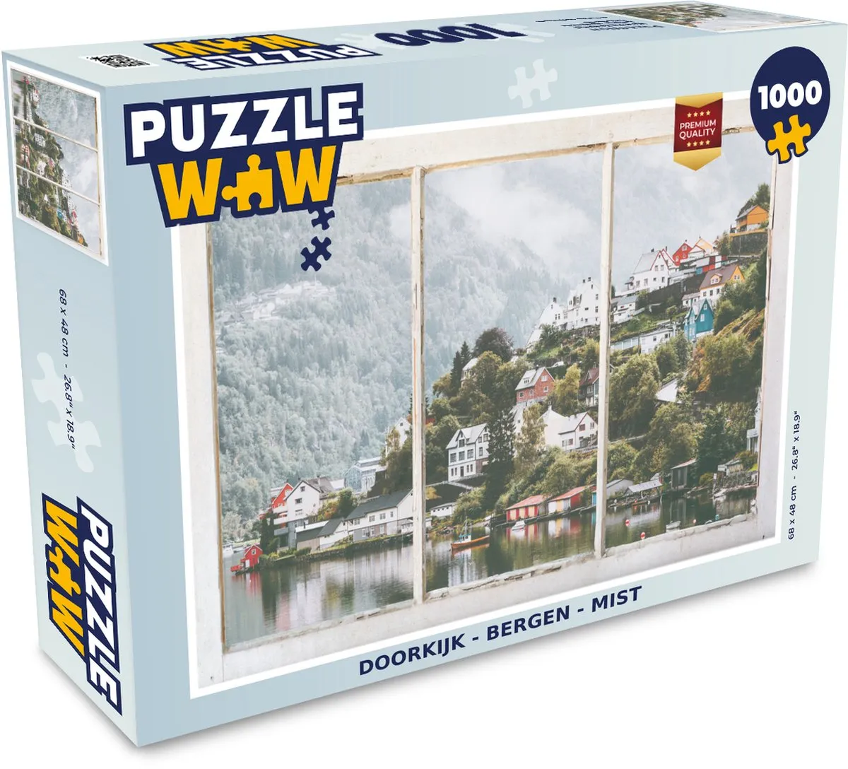 PuzzleWow Doorkijk Berg Mist Legpuzzel 1000 Stuks - Multicolor