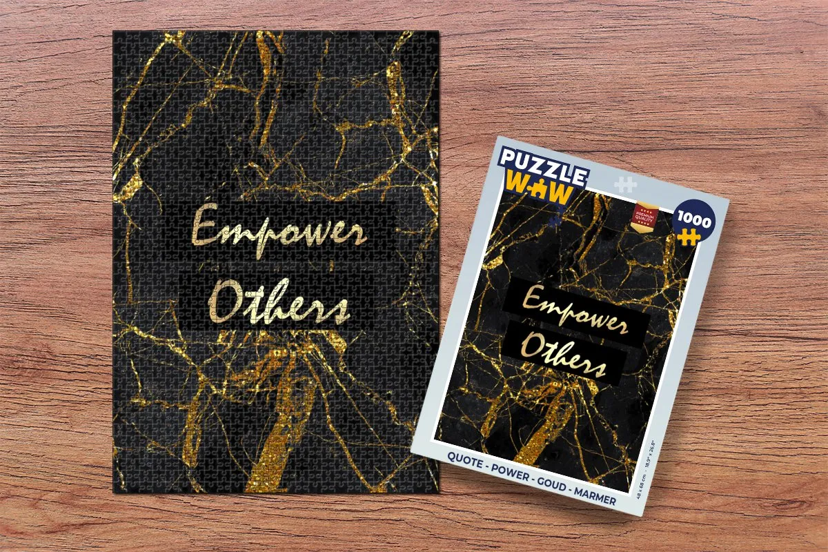 PuzzleWow Quote Power Legpuzzel 1000 Stuks - Marmerprint - Multicolor