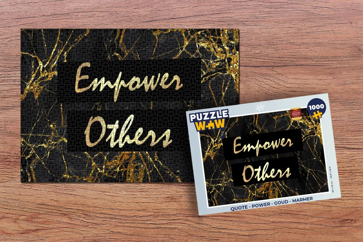 PuzzleWow Quote Power Legpuzzel 1000 Stuks - Marmerprint - Multicolor