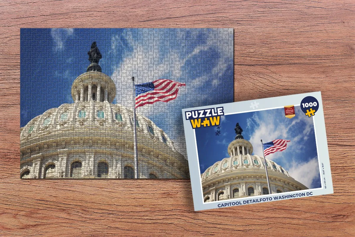 PuzzleWow Capitool Washington DC Legpuzzel 1000 Stuks - Multicolor