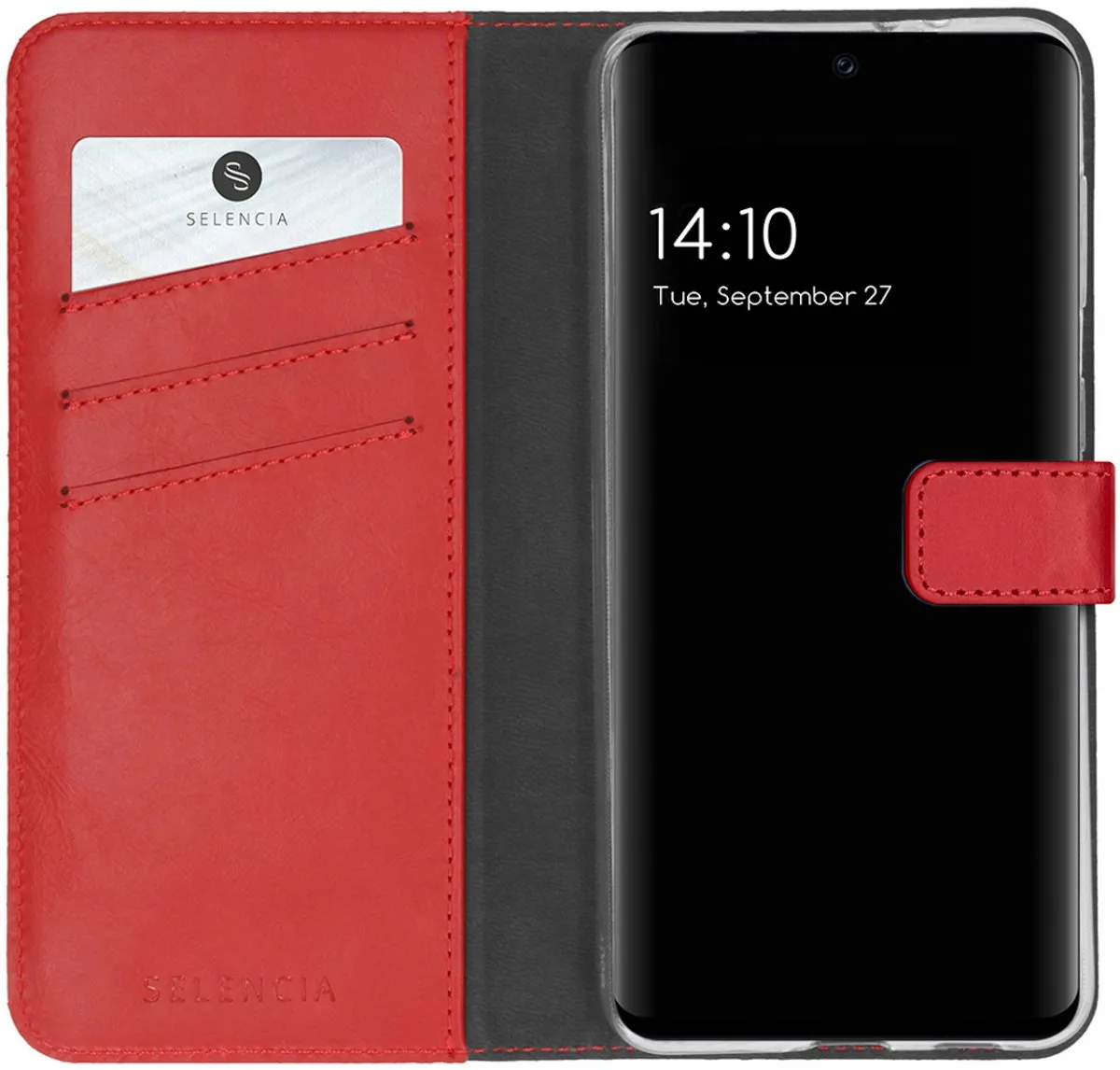 Selencia Hoesje Samsung Galaxy A32 4G - Rood Lederen Bookcase