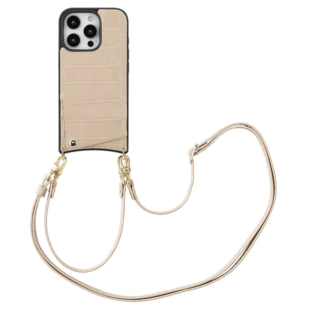 Selencia Croco Hoesje iPhone 16 Pro - Beige