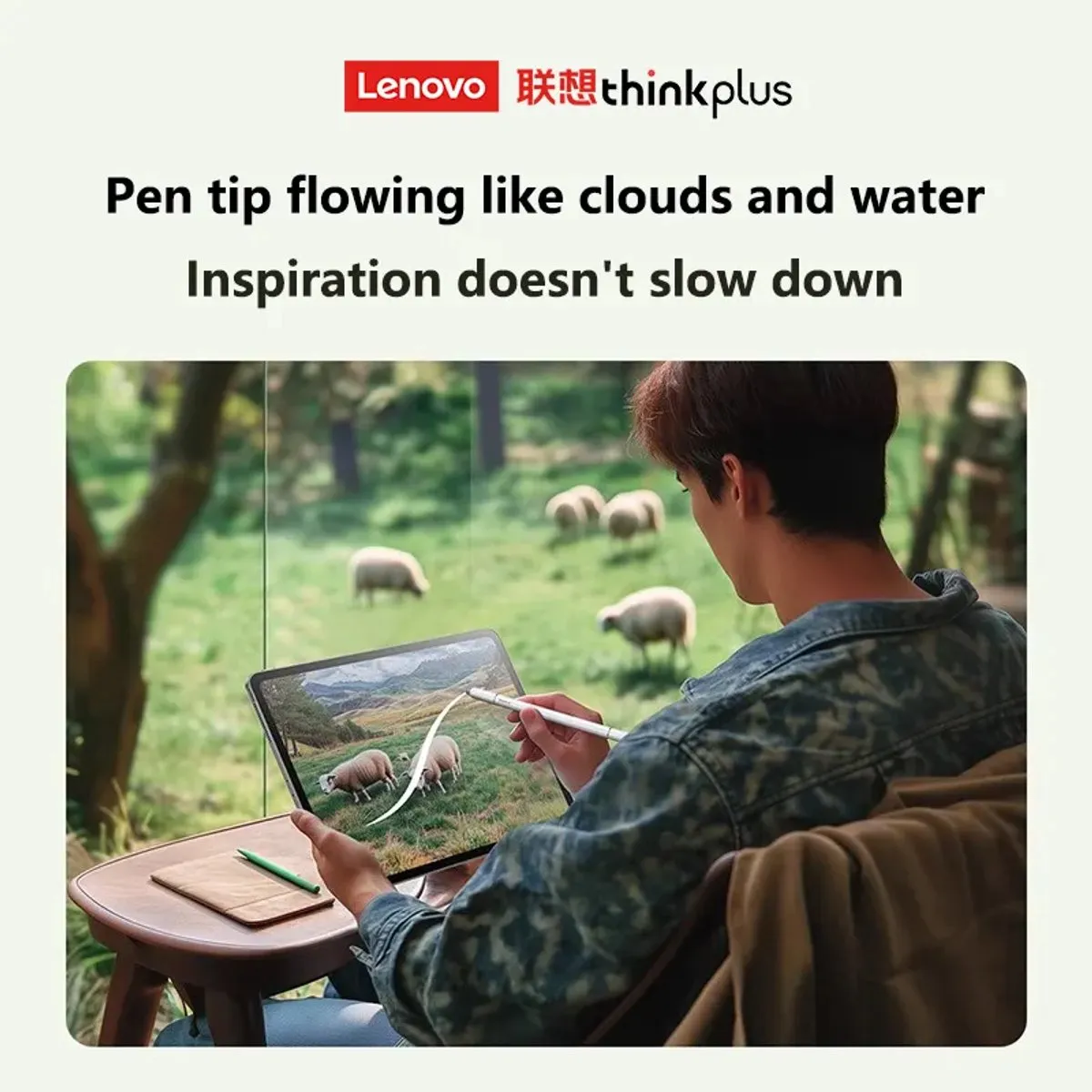 Lenovo ThinkPlus BP28 3-in-1 Stylus Pen - Wit