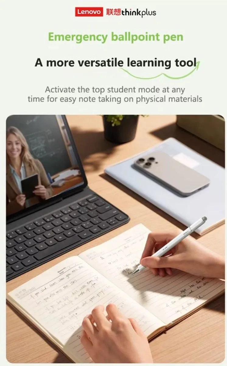 Lenovo ThinkPlus BP28 3-in-1 Stylus Pen - Wit