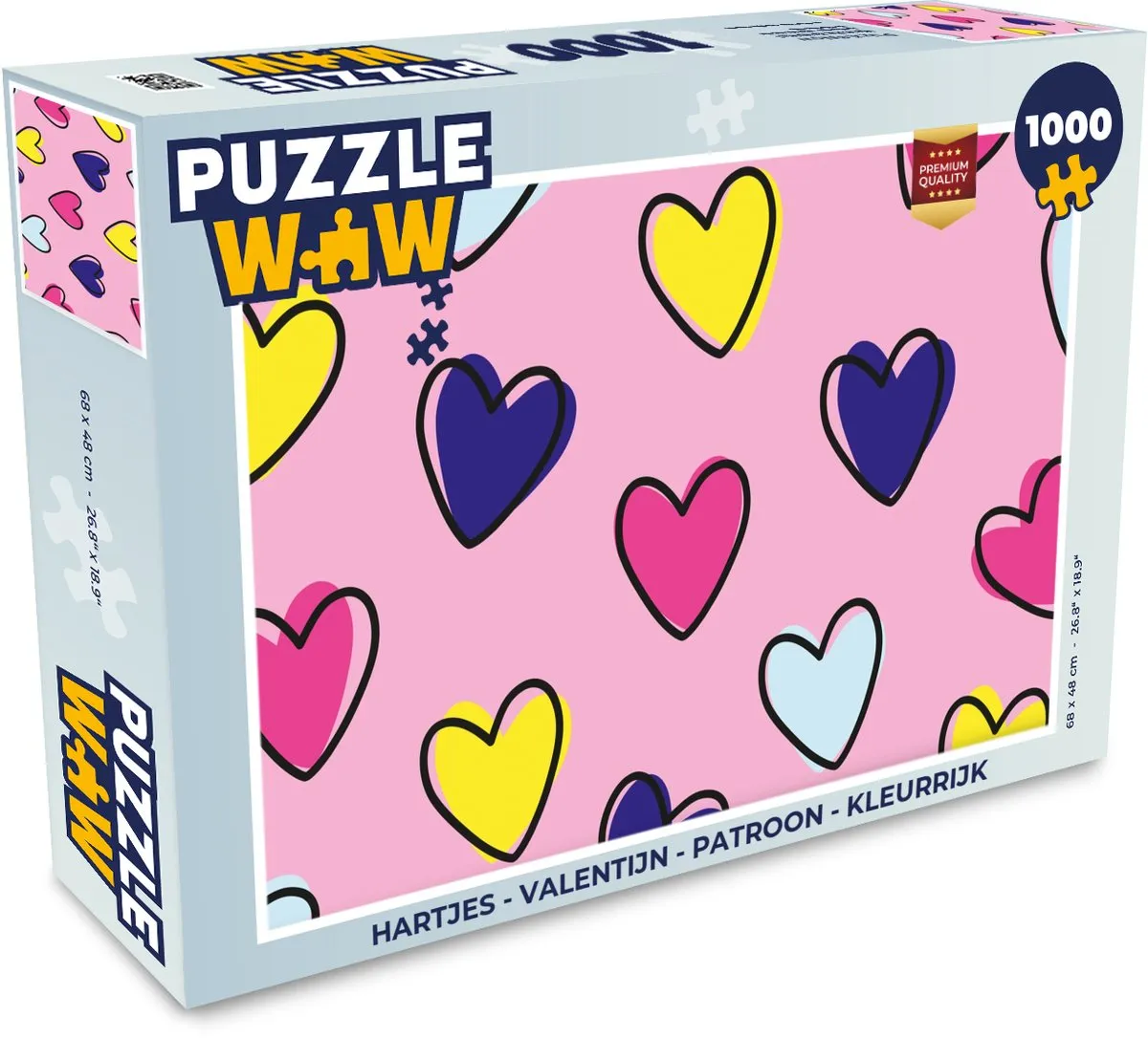 PuzzleWow Hartjes Puzzel 1000 Stuks - Kleurrijk
