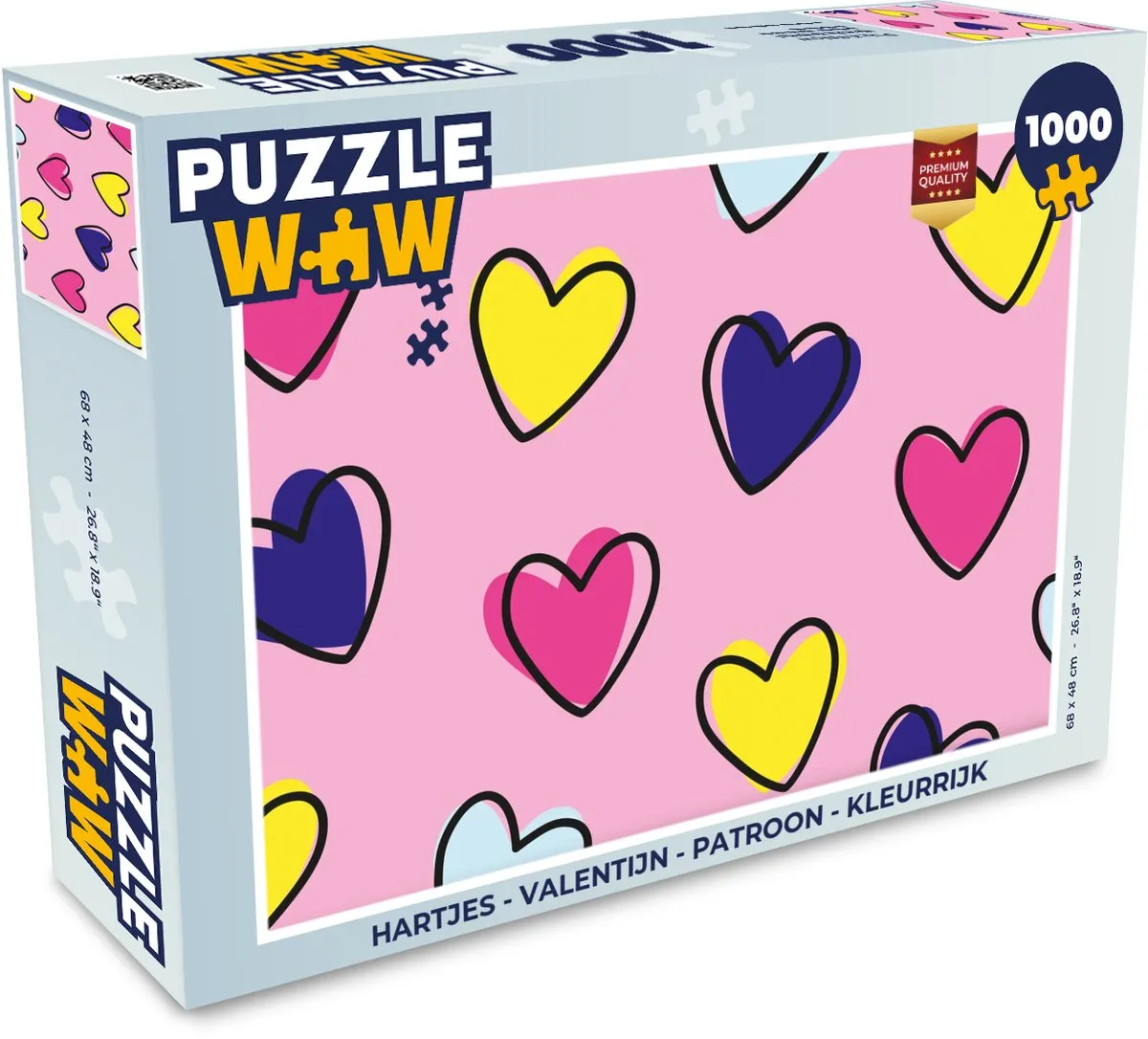 PuzzleWow Hartjes Puzzel 1000 Stuks - Kleurrijk
