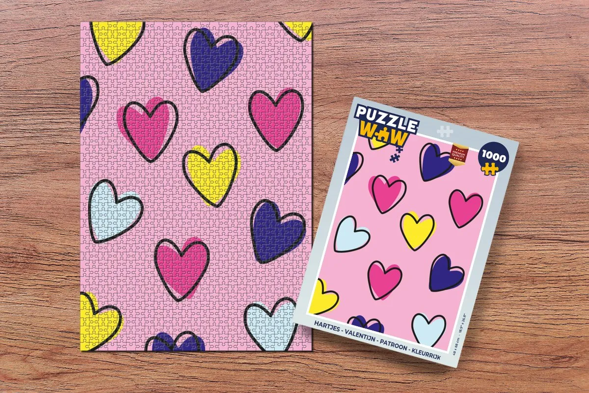 PuzzleWow Hartjes Puzzel 1000 Stuks - Kleurrijk