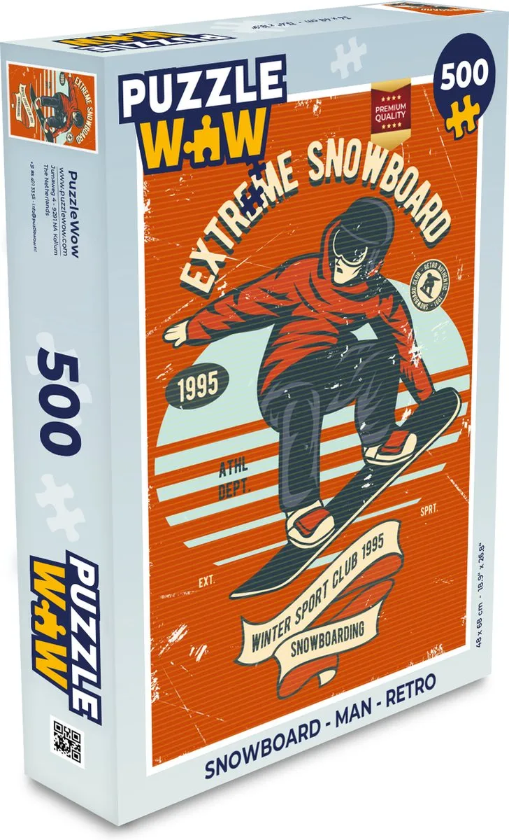 PuzzleWow Snowboard Legpuzzel 500 Stuks