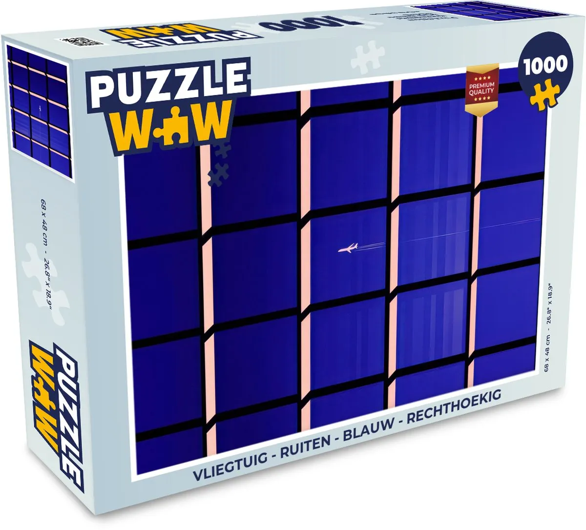 PuzzleWow Vliegtuig Puzzel 1000 Stuks - Blauw