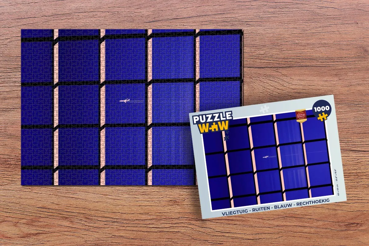 PuzzleWow Vliegtuig Puzzel 1000 Stuks - Blauw