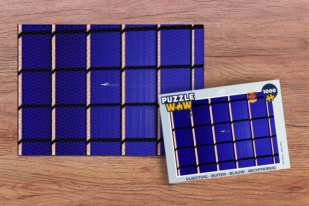 PuzzleWow Vliegtuig Puzzel 1000 Stuks - Blauw