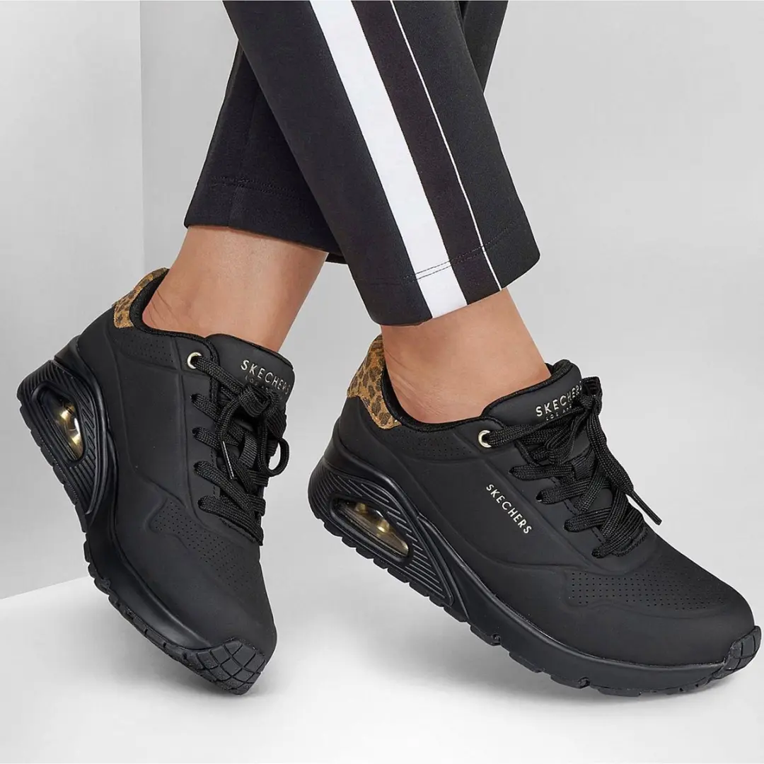 Skechers UNO-Jungle Nite Dames Sneakers - Zwart/Multi - afbeelding 6 van 6