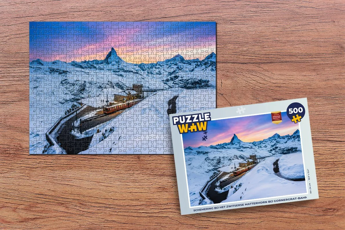 PuzzleWow Legpuzzel Matterhorn Gornergrat 500 Stuks - Multicolor
