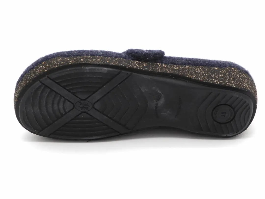 Fischer Dames Pantoffel - 205620-501 Jeansblauw - Maat 41