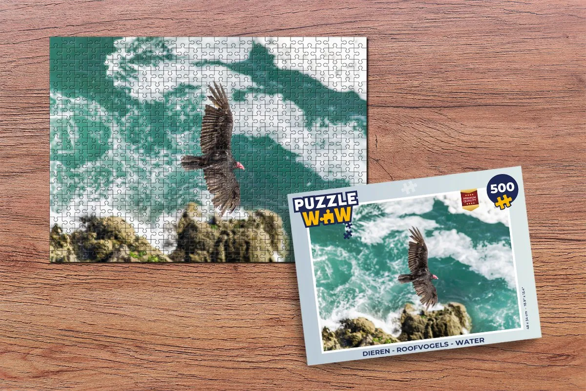 PuzzleWow Roofvogels Water Legpuzzel 500 Stuks - Multicolor
