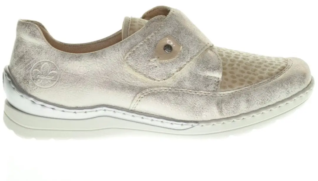 Rieker Beige Damesschoen Met Velcro Lycra Moeiljke Voeten maat 38