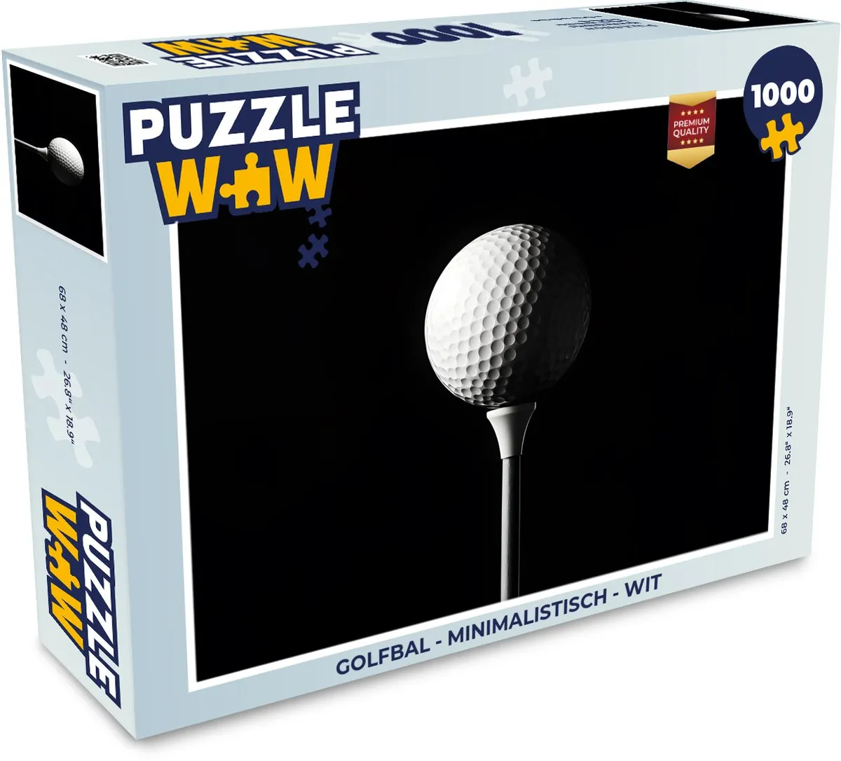 PuzzleWow Golfbal Minimalistisch Puzzel 1000 Stuks - Wit