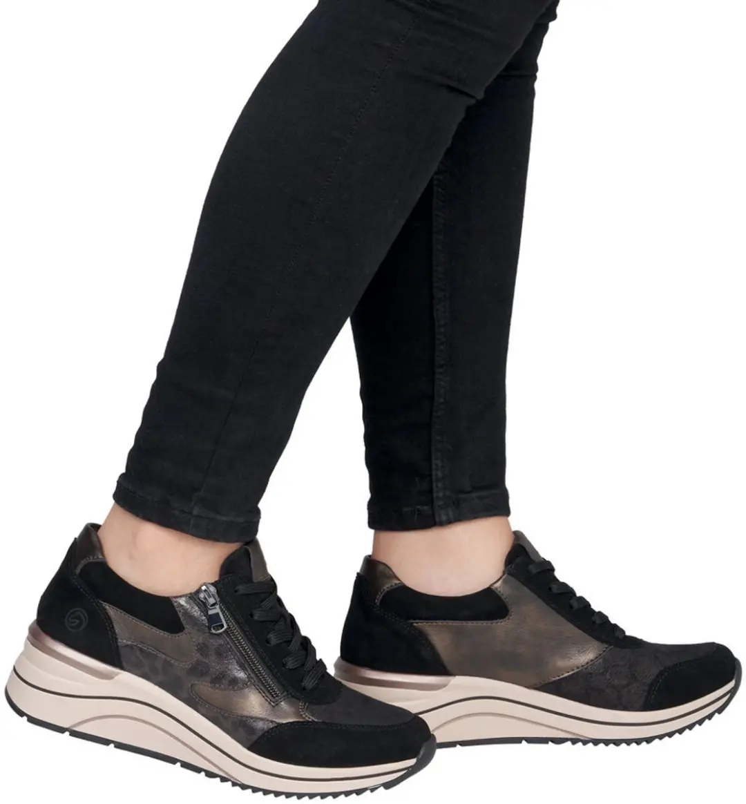 Remonte art D0T75 05 Dames Ritslaarzen - Zwart/Panter - afbeelding 5 van 6