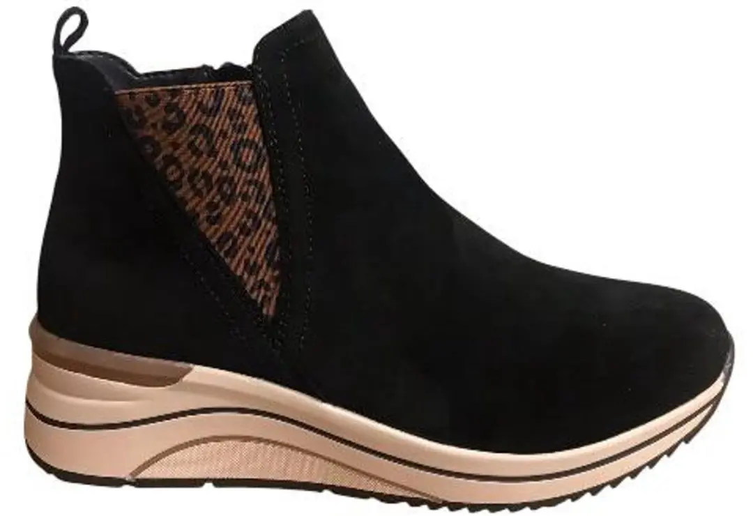 Remonte art D0T75 05 Dames Ritslaarzen - Zwart/Panter - afbeelding 6 van 6