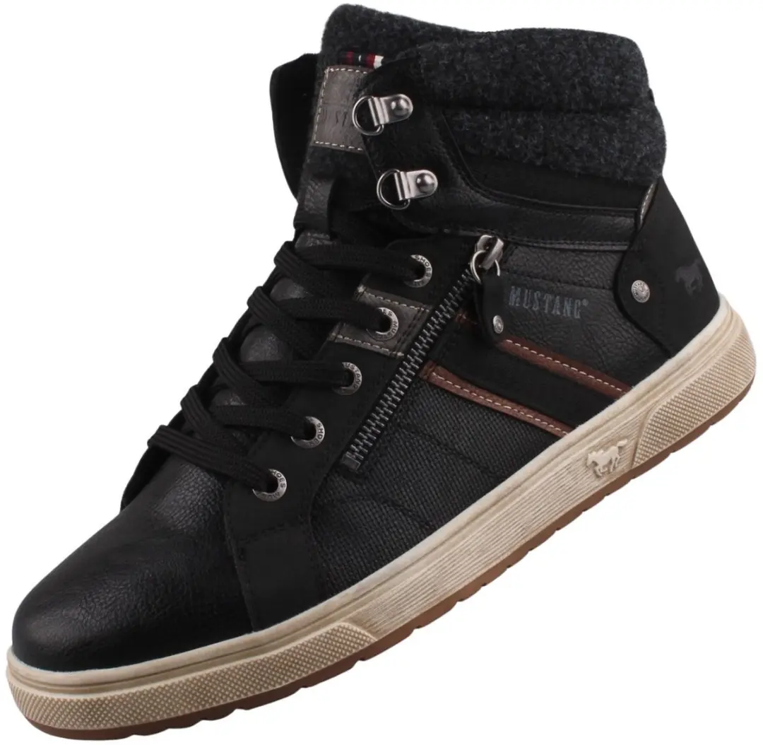 Mustang heren hoge sneaker zwart