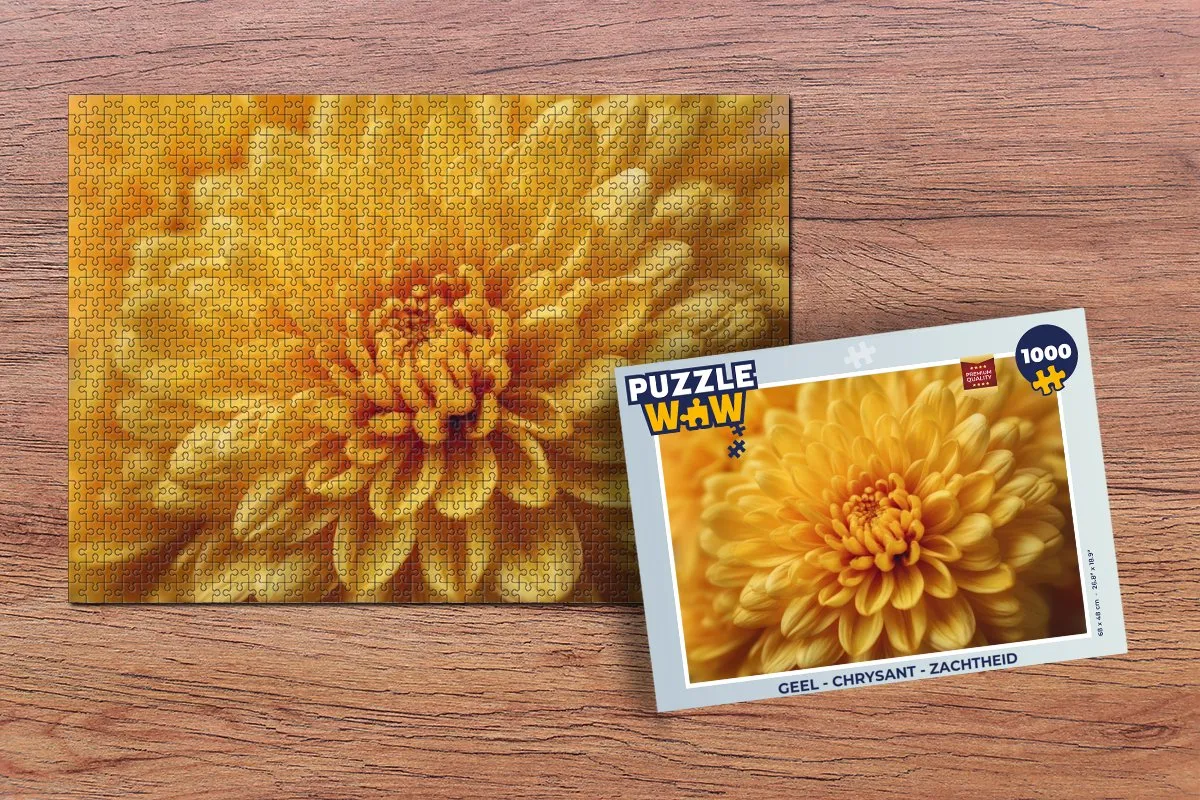 PuzzleWow Legpuzzel 1000 Stuks - Chrysant Geel