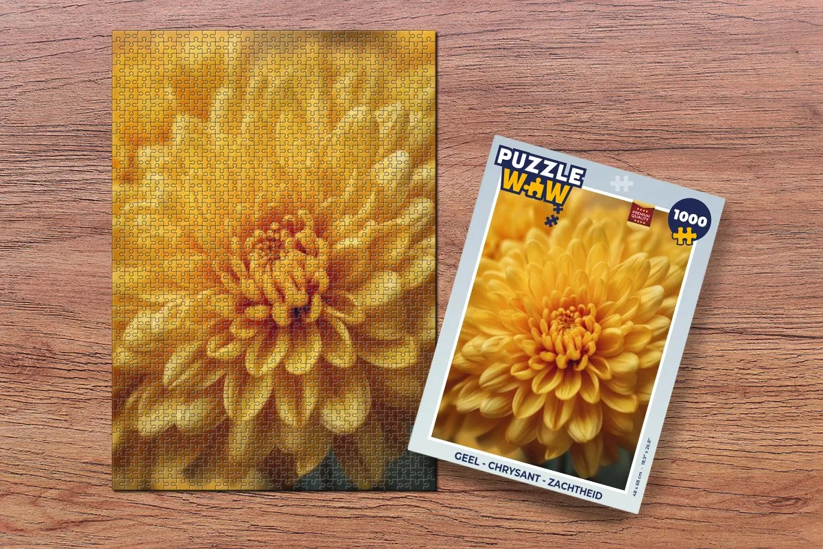 PuzzleWow Legpuzzel 1000 Stuks - Chrysant Geel