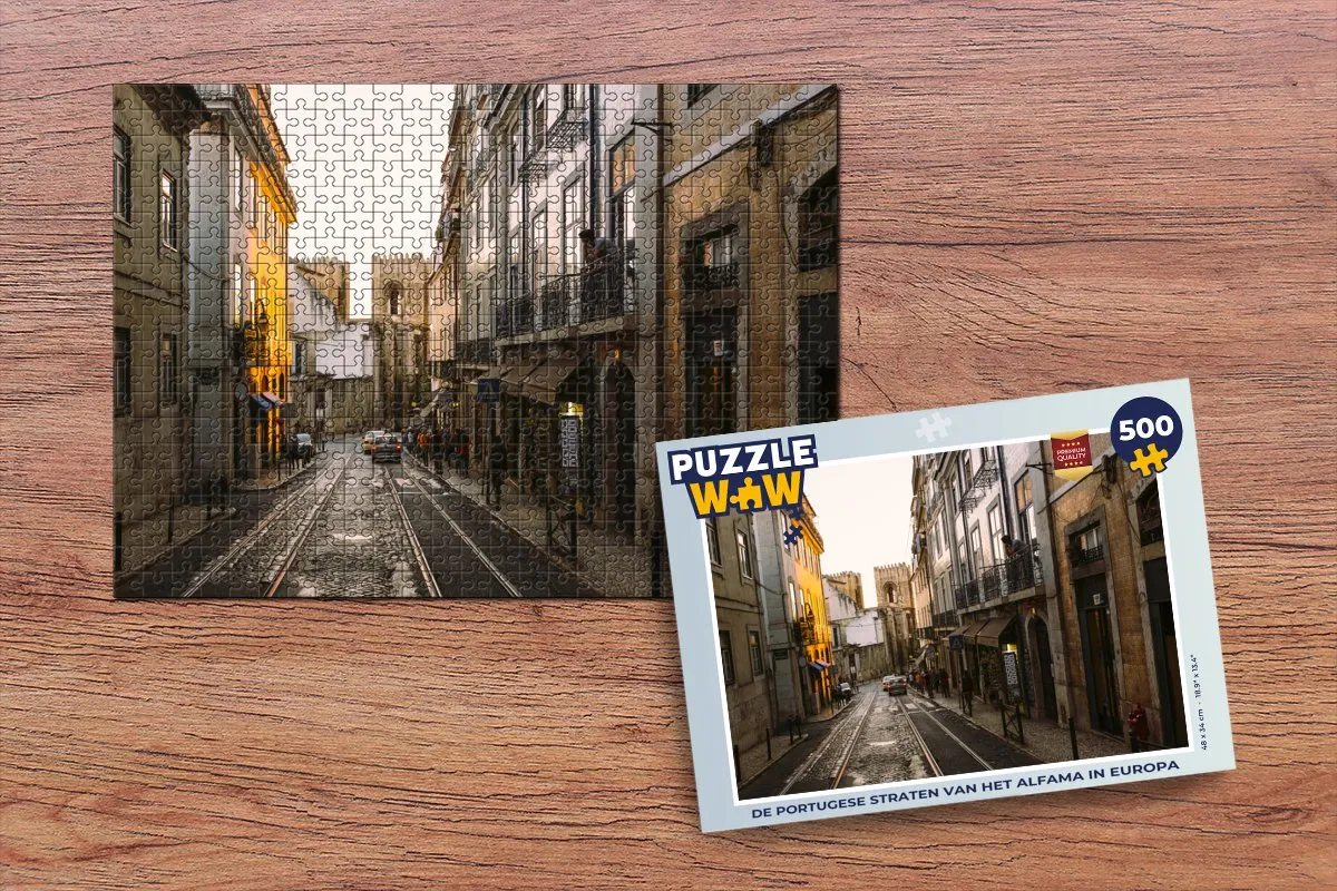 PuzzleWow Alfama Europa Legpuzzel 500 Stuks - Multicolor
