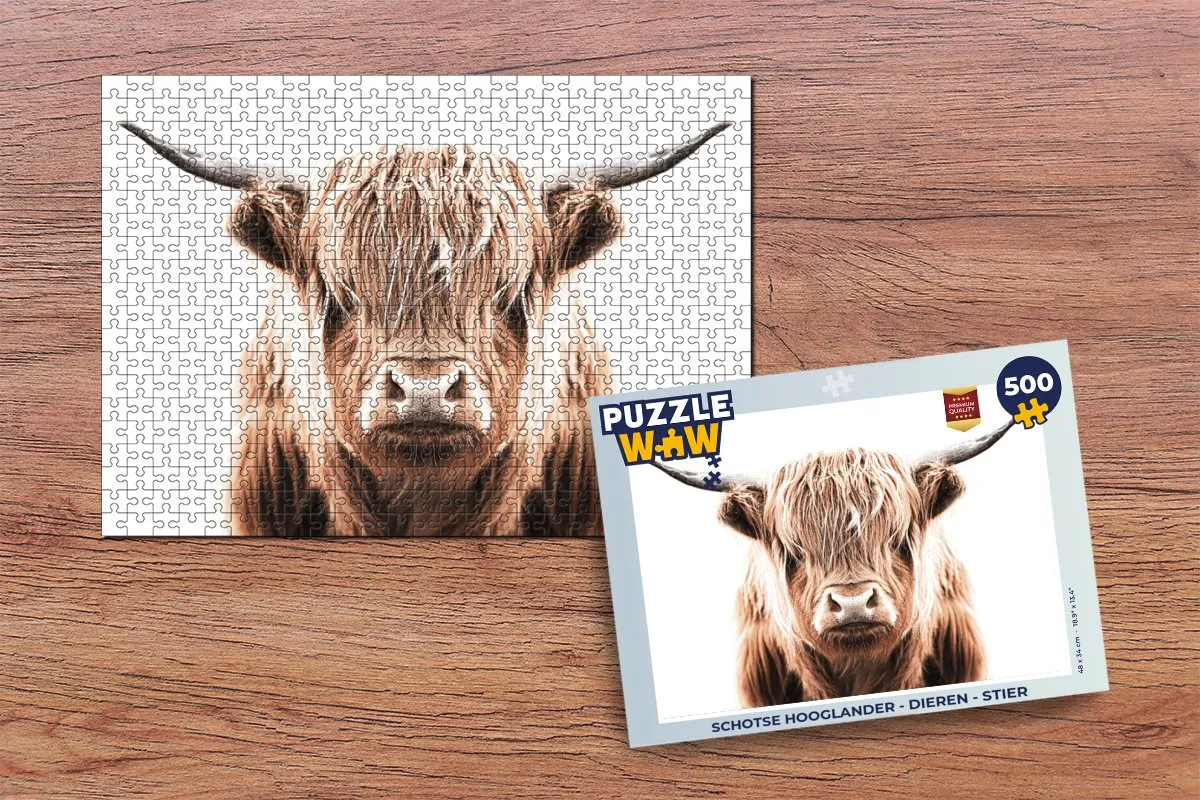 PuzzleWow Schotse Hooglander Legpuzzel 500 Stuks - Multicolor