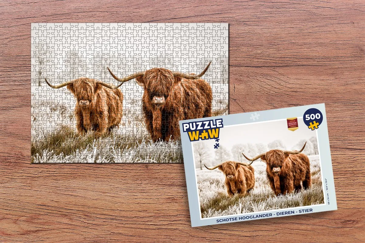 PuzzleWow Schotse Hooglander Legpuzzel 500 Stuks - Multicolor