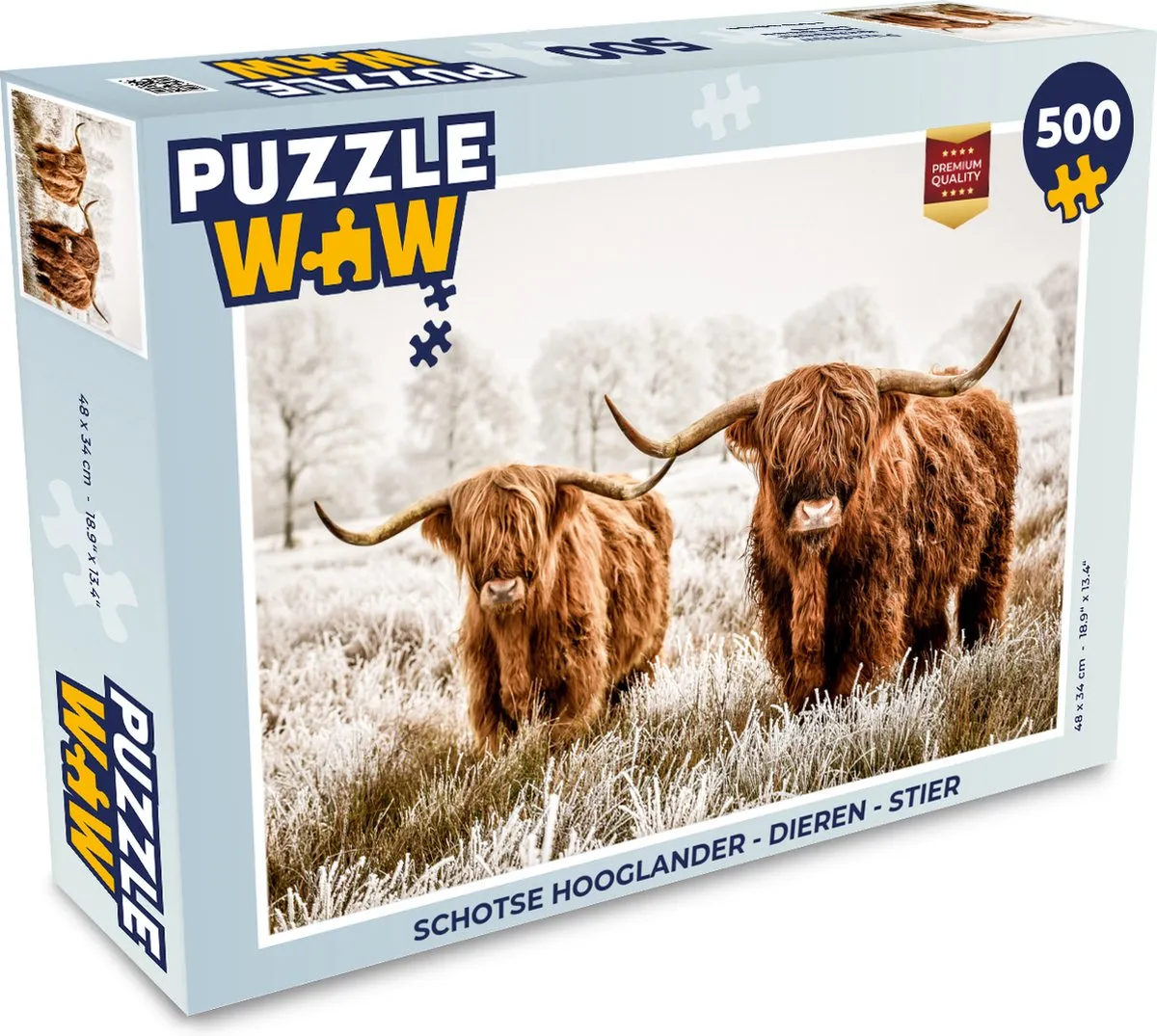 PuzzleWow Schotse Hooglander Legpuzzel 500 Stuks - Multicolor