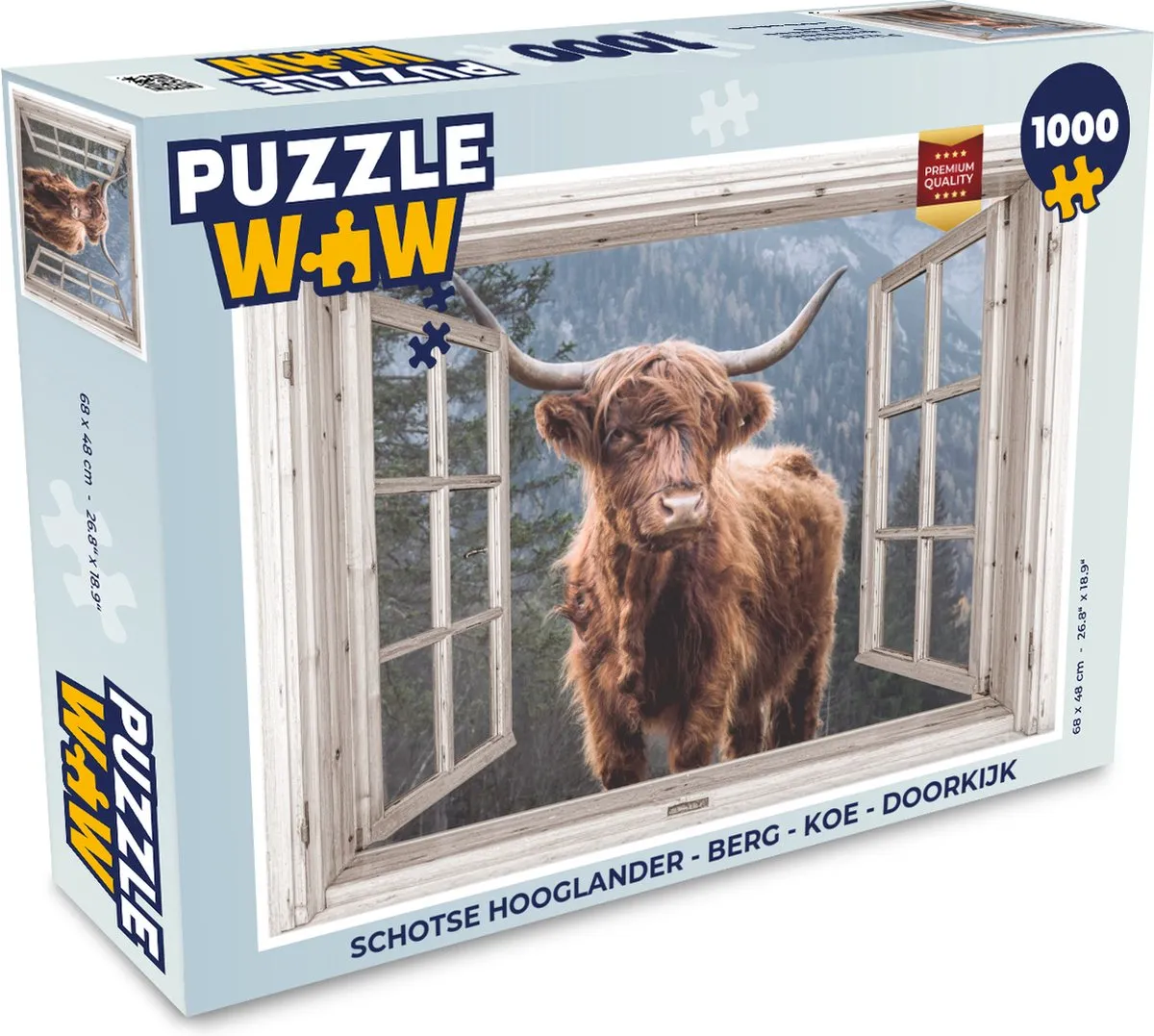 PuzzleWow Schotse Hooglander Legpuzzel 1000 Stuks - Multicolor