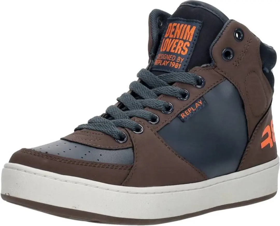 Replay Cobra Hoge Sneakers Jongens - Blauw - Maat 39 - afbeelding 4 van 6