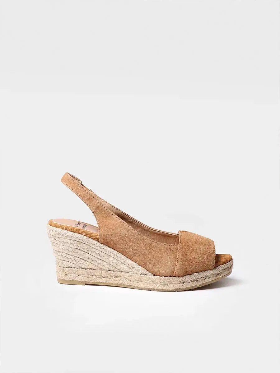 Espadrille met open sleehak voor dames