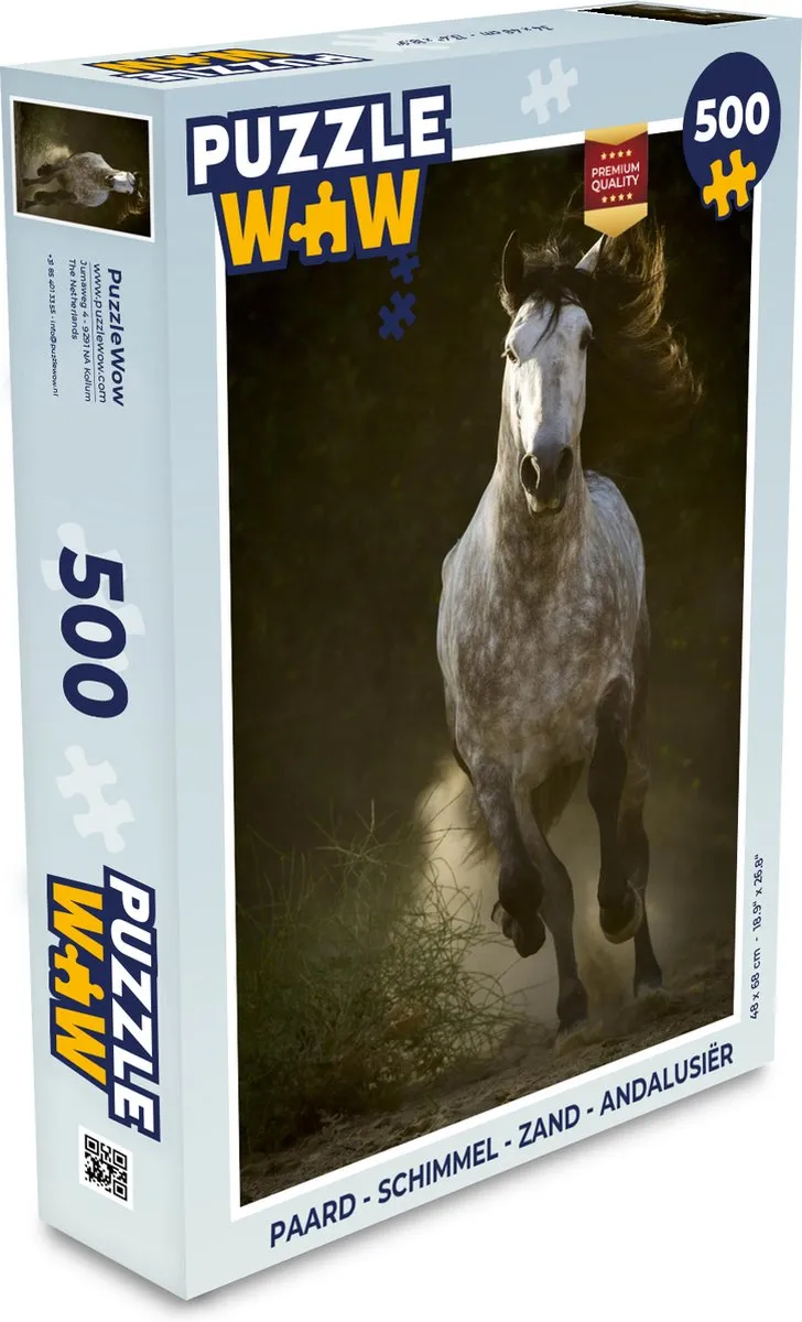 PuzzleWow Paard Schimmel Zand Andalusiër Legpuzzel 500 Stuks - Multicolor