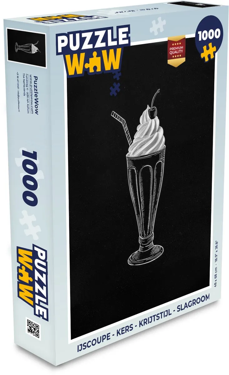 PuzzleWow IJscoupe Kers Slagroom Legpuzzel 1000 Stuks