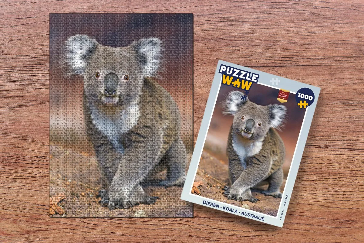 PuzzleWow Legpuzzel Dieren Koala Australië 1000 Stuks - Multicolor