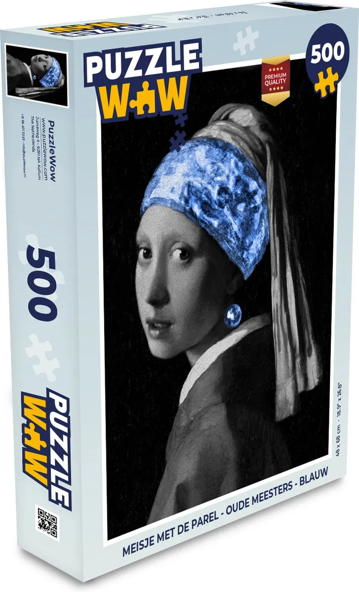 PuzzleWow Meisje met de parel Legpuzzel 500 Stuks