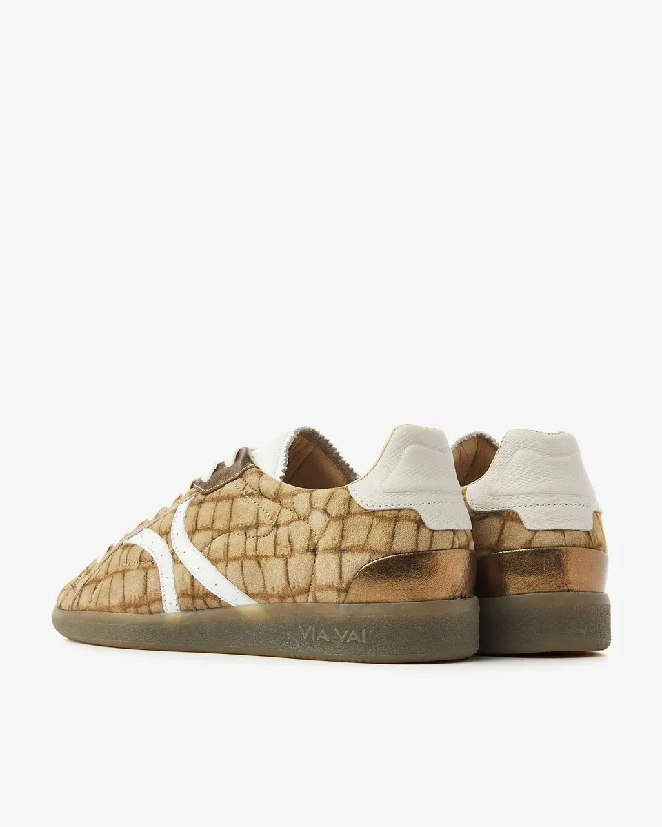 VIA VAI Nilla Khloe Sneakers - Leer Cognac/Croco - afbeelding 4 van 6
