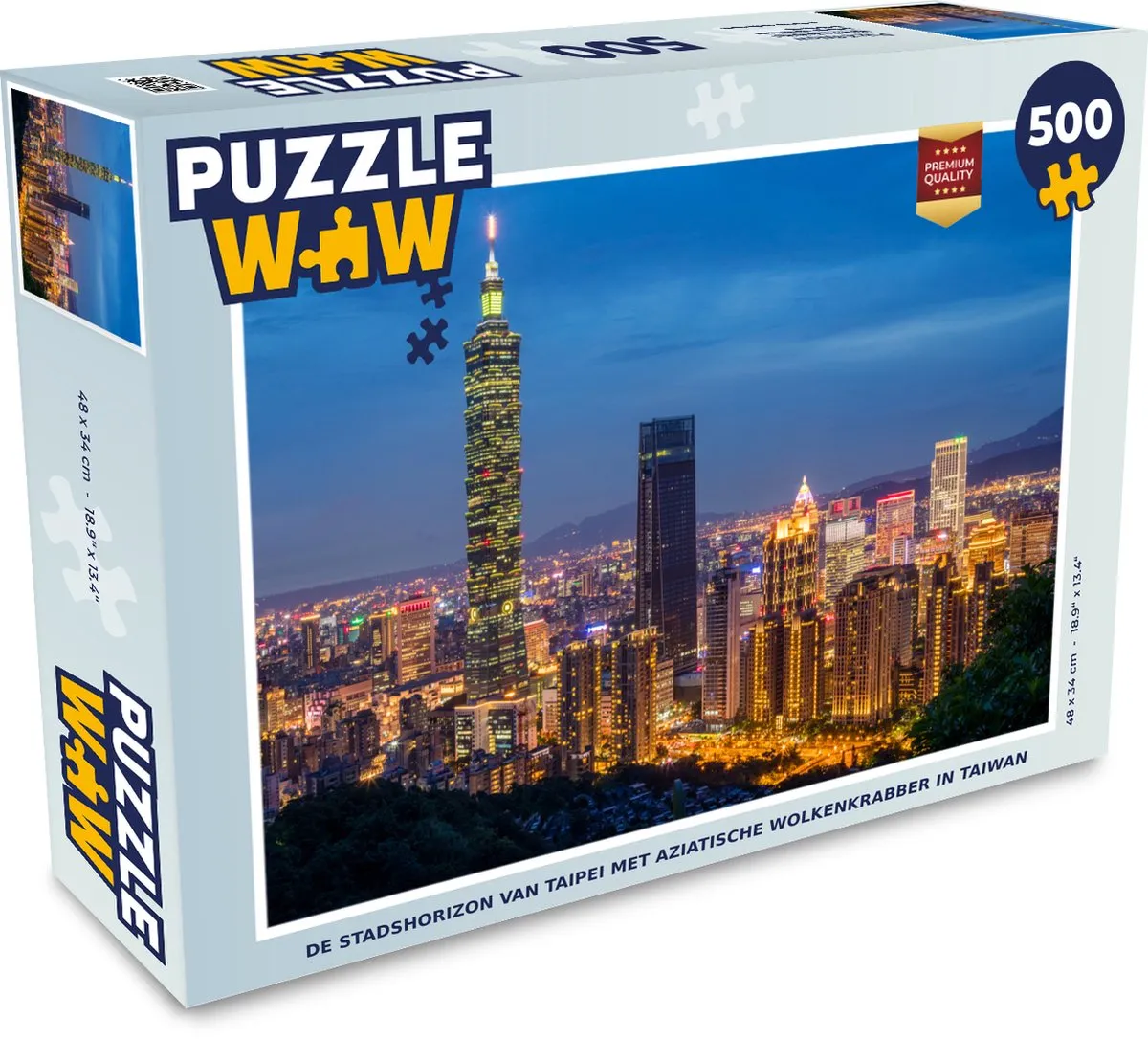 PuzzleWow Taipei Wolkenkrabber Legpuzzel 500 Stuks - Multicolor