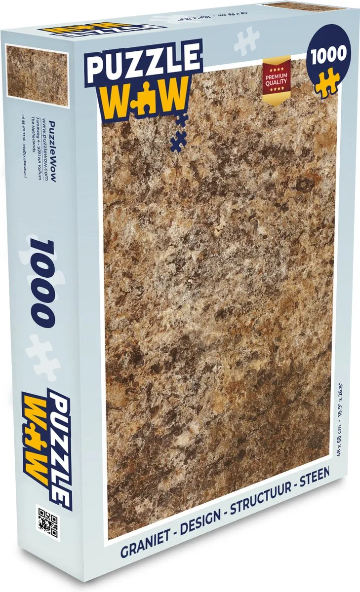 PuzzleWow Graniet Legpuzzel 1000 Stuks - Multicolor