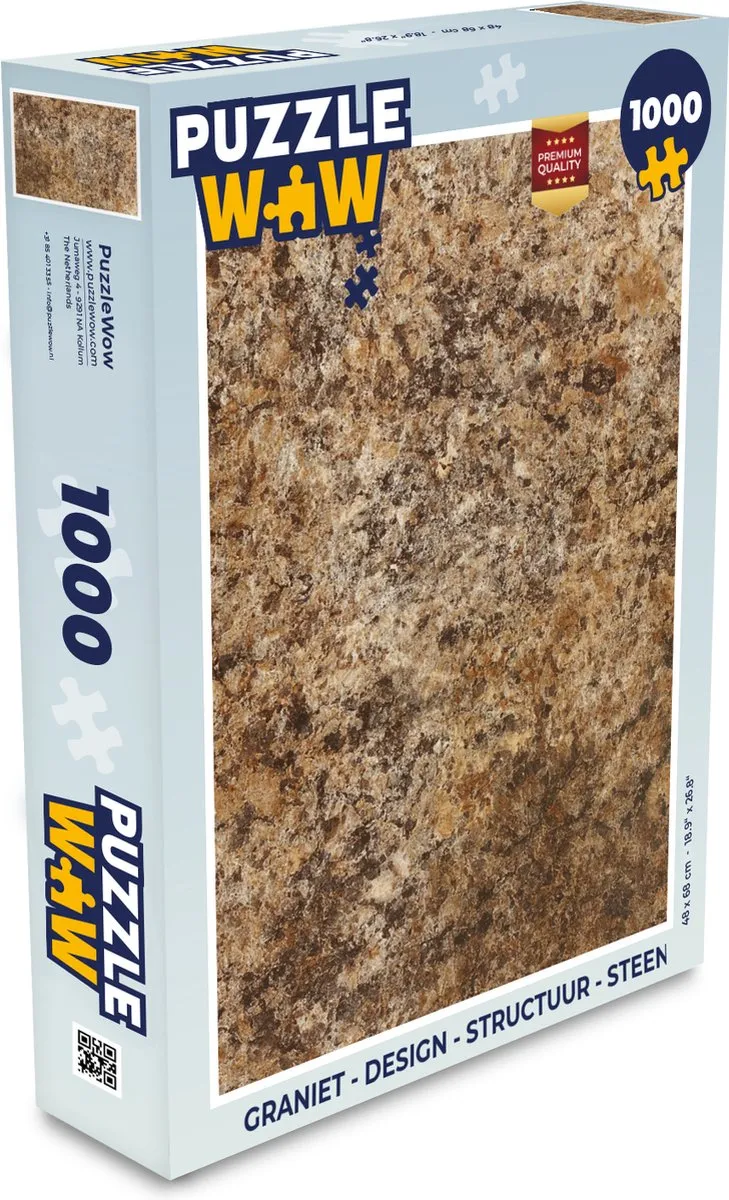 PuzzleWow Graniet Legpuzzel 1000 Stuks - Multicolor