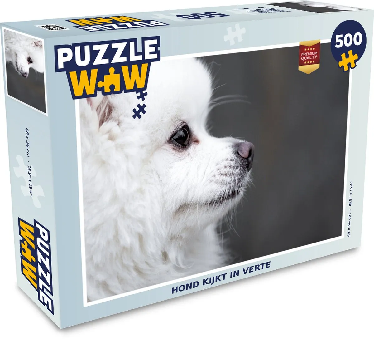 PuzzleWow Legpuzzel Hond kijkt in verte 500 Stuks