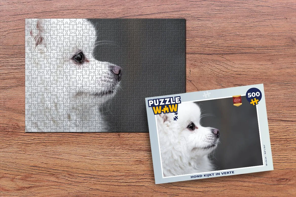 PuzzleWow Legpuzzel Hond kijkt in verte 500 Stuks - Multicolor