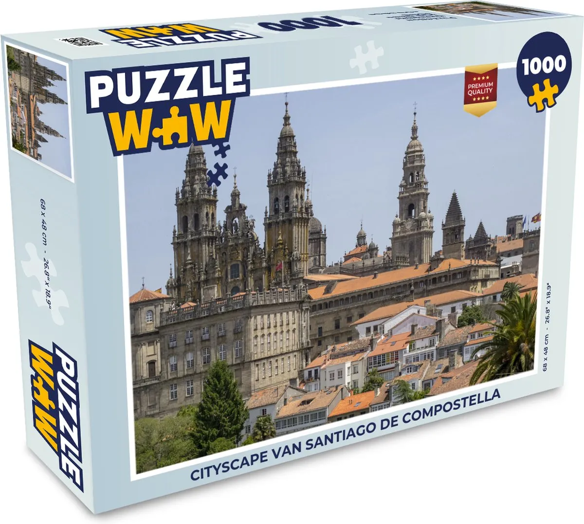 PuzzleWow Cityscape Santiago de Compostella Legpuzzel 1000 Stuks